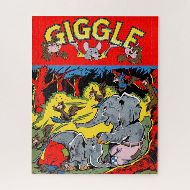 Giggle 11 Animal Elephant Vintage Comics Jigsaw Puzzle (Vertical)