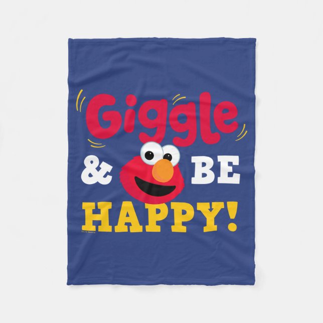 Giggle and Be Happy Elmo Fleece Blanket (Front)