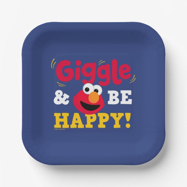 Giggle and Be Happy Elmo Paper Plate (Front)