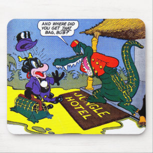  Giggle Crocodile Alligator Animal Vintage Comics Mouse Pad