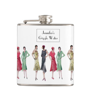 "Giggle Water" 1920's Slang Jazz Age Flapper Hip Flask
