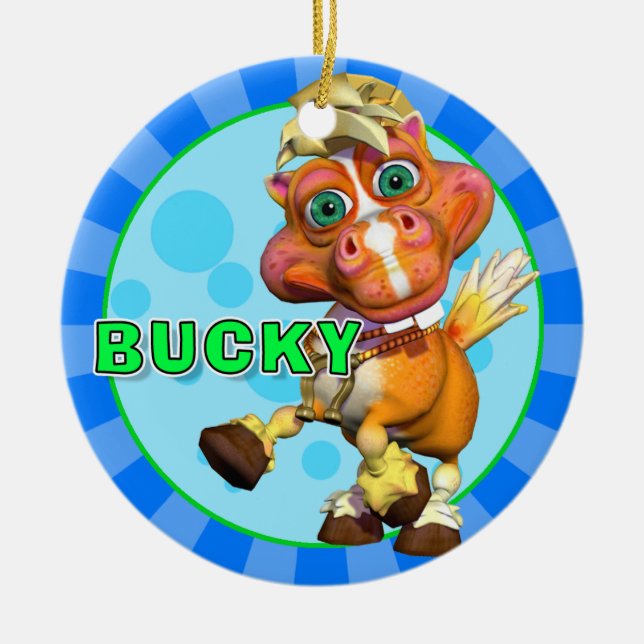 "GiggleBellies" Bucky the Horse Ornament (Front)
