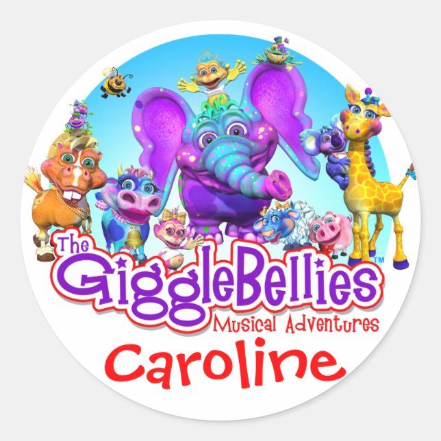 GiggleBellies + Your Child's Name Sticker (Front)