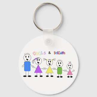 Giggles & Screams Button Keychain