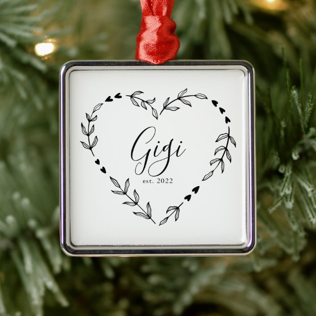 Gigi Année Est. Ornement en céramique de Noël (Arbre)
