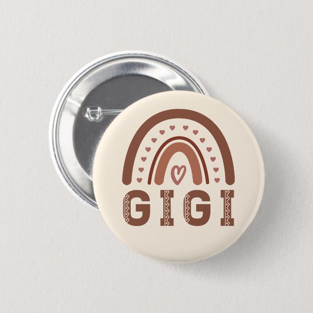 Gigi Boho Rainbow Cute Grandma Gifts 2 Inch Round Button (Front & Back)