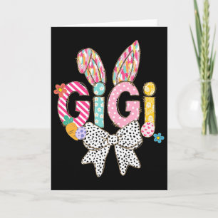 Gigi Bunny Ears Colourful Easter Floral Theme  Card