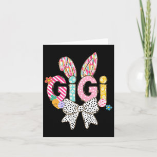 Gigi Bunny Ears Colourful Easter Floral Theme Card