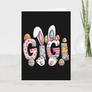 Gigi Bunny Ears Coquette Bow Floral Mom Mother's D Card