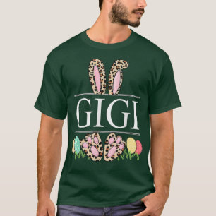 gigi Bunny Leopard Grandma Easter Day Rabbit Eggs T-Shirt