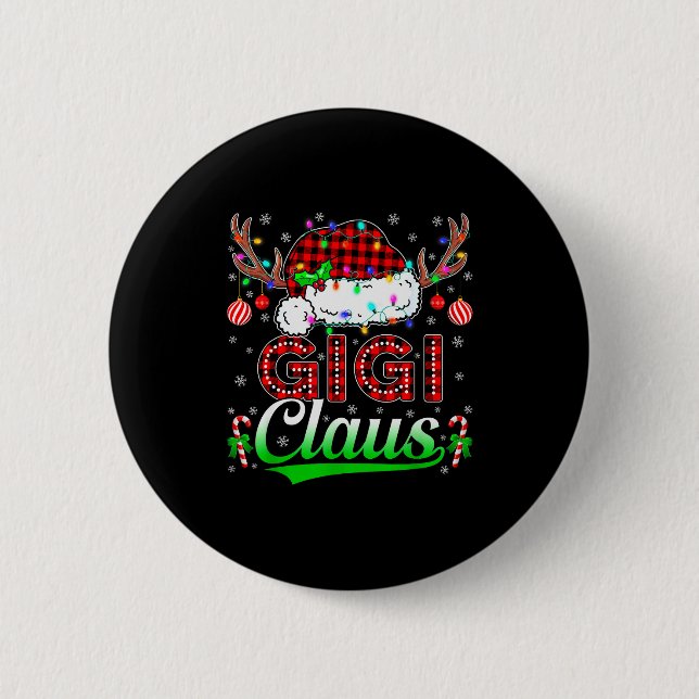 Gigi Claus Christmas Lights Matching Family Xmas P 2 Inch Round Button (Front)