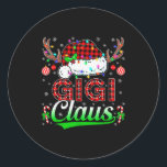 Gigi Claus Christmas Lights Matching Family Xmas P Classic Round Sticker<br><div class="desc">Gigi Claus Christmas Lights Matching Family Xmas Pajama</div>