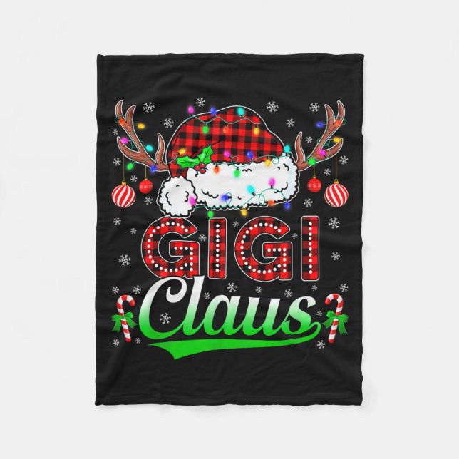 Gigi Claus Christmas Lights Matching Family Xmas P Fleece Blanket (Front)