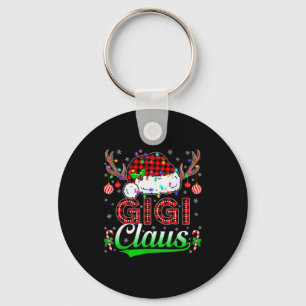 Gigi Claus Christmas Lights Matching Family Xmas P Keychain