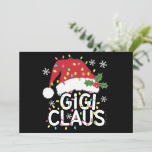 Gigi Claus Christmas Lights Pajama Family Matching Holiday Card