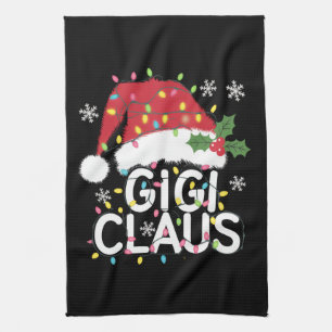 Gigi Claus Christmas Lights Pajama Family Matching Kitchen Towel