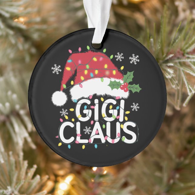 Gigi Claus Christmas Lights Pajama Family Matching Ornament (Tree)