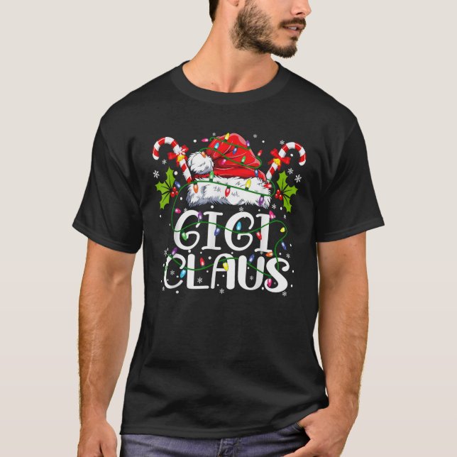 Gigi Claus Christmas Lights Pajama Family Matching T-Shirt (Front)