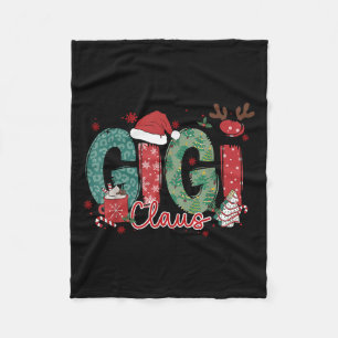 Gigi Claus Christmas Pajama Santa Claus Family Mat Fleece Blanket
