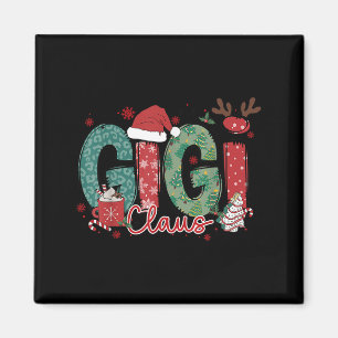 Gigi Claus Christmas Pajama Santa Claus Family Mat Magnet