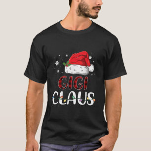 Gigi Claus Christmas Santa Hat Buffalo Matching Fa T-Shirt