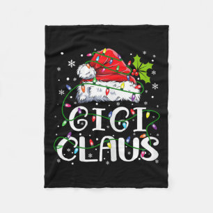 Gigi Claus Christmas Santa Hat Matching Family Xma Fleece Blanket