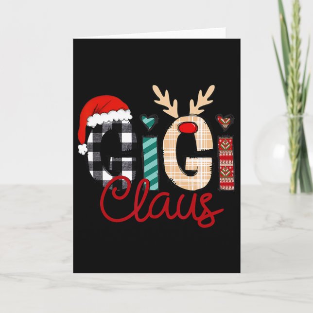 Gigi Claus Reindeer Christmas  Card (Front)