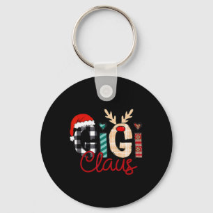 Gigi Claus Reindeer Christmas Keychain