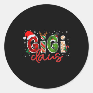 Gigi Claus Santa Claus Family Matching Christmas P Classic Round Sticker