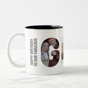 Gigi Custom Photo Collage Personalized Grandma Two-Tone Coffee Mug