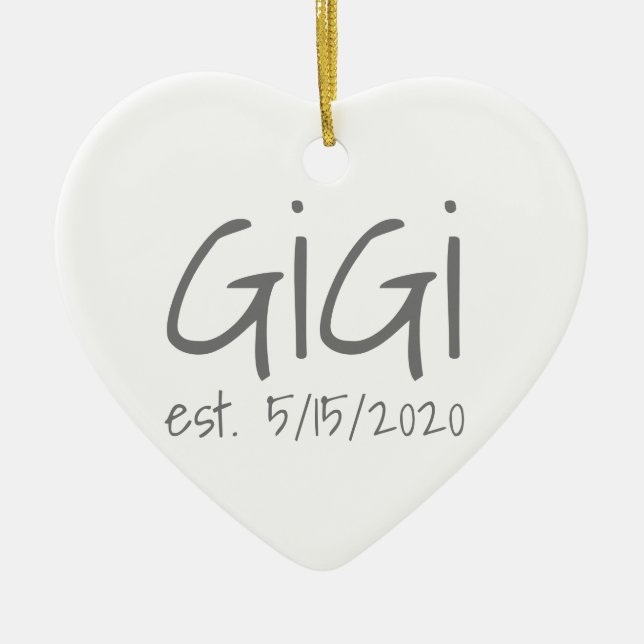 Gigi Established Date Ceramic Ornament (Front)