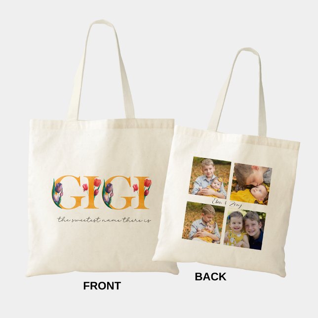 Gigi Floral Photos personnalisées Sac fourre-tout  (Créateur téléchargé)