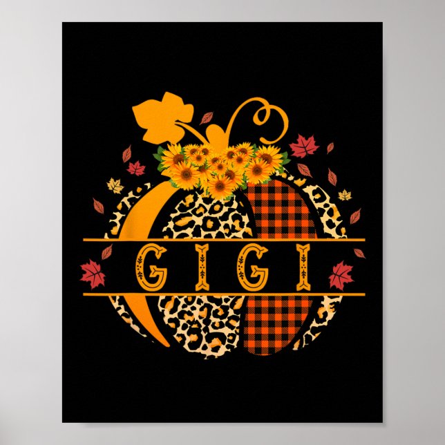 Gigi Leopard Print Pumpkin For Grandma Gigi Women  (Front)
