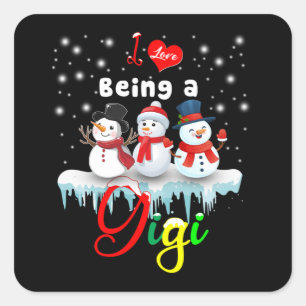 Gigi Lover I Love Being A Gigi Christmas Square Sticker