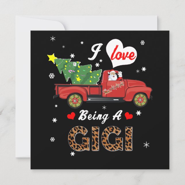 Gigi Lover | I Love Being A Gigi Christmas Tree Invitation (Front)