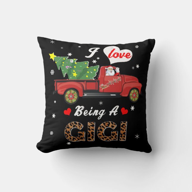 Gigi Lover | I Love Being A Gigi Christmas Tree Throw Pillow (Front)