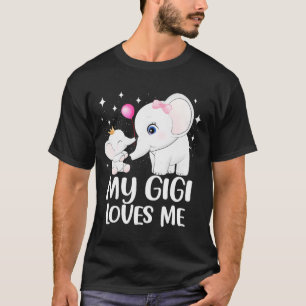 Gigi Loves Me Cute Elephant Tee For Kids On Mother