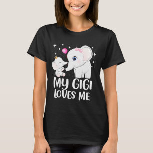 Gigi Loves Me Cute Elephant Tee For Kids On Mother