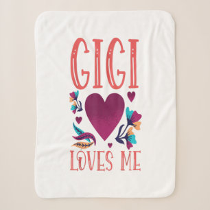 Gigi Loves Me Valentines day Gift to Granddaughter Sherpa Blanket