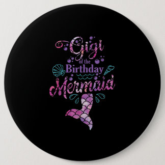 Gigi Of Birthday Mermaid Birthday Party Mermaid 6 Inch Round Button