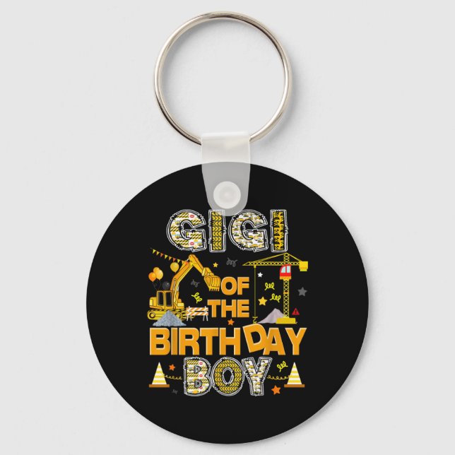 Gigi of The Birthday Boy Construction Worker Keychain (Front)