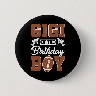 Gigi Of The Birthday Boy Football Party Family Mat 2 Inch Round Button