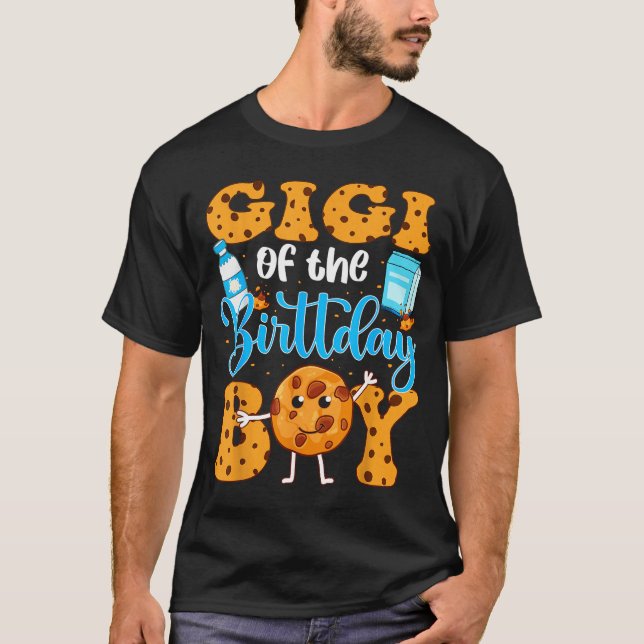 Gigi Of The Birthday Boy Milk And Cookies 1st Birt T-Shirt (Front)