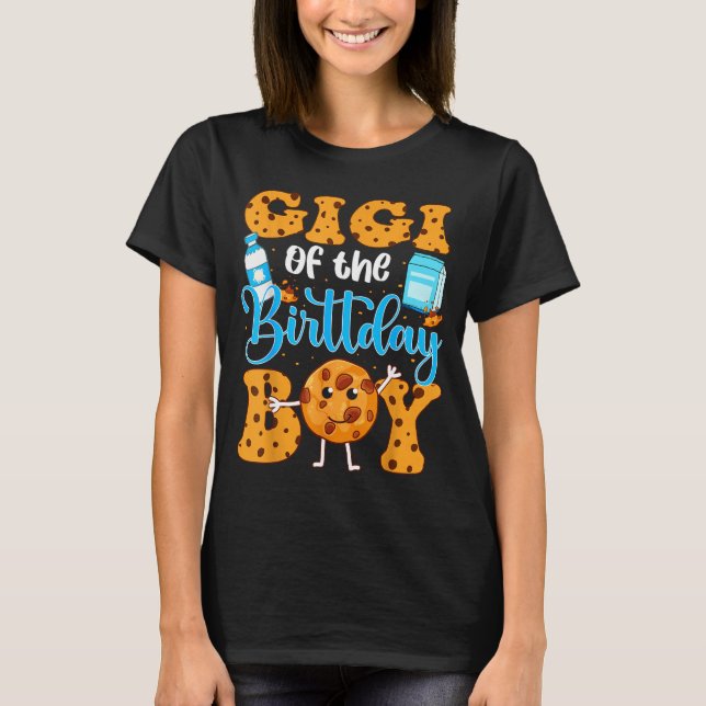 Gigi Of The Birthday Boy Milk And Cookies 1st Birt T-Shirt (Front)