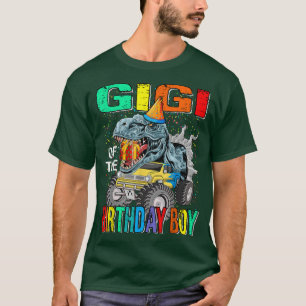 Gigi Of The Birthday Boy Monster Truck Dinosaur T-Shirt