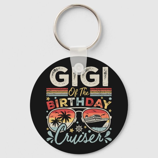 Gigi of the Birthday Cruiser Vacation Circle Keychain (Front)