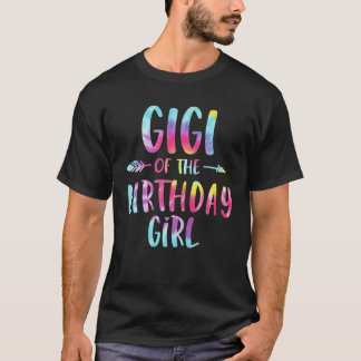 Gigi of the Birthday for Girl Tie Dye Colourful Bd T-Shirt