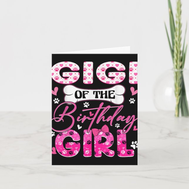 Gigi Of The Birthday Girl Dogs Paw Theme Family Pa Card (Front)
