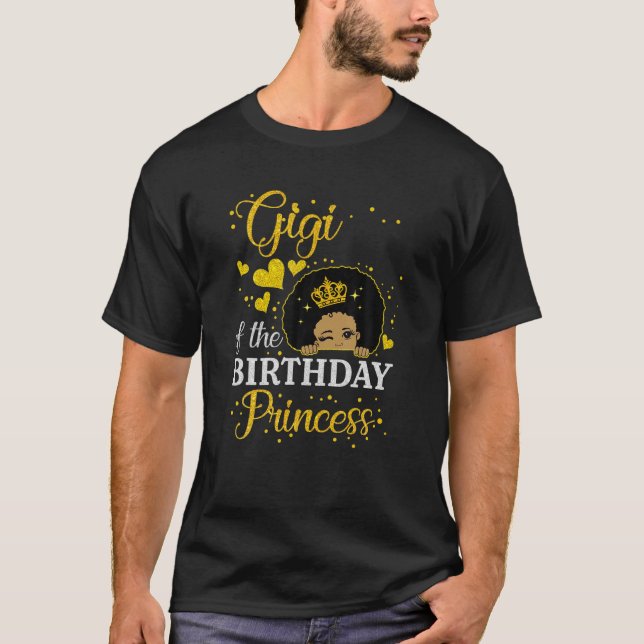Gigi Of The Birthday Princess African American Kid T-Shirt (Front)
