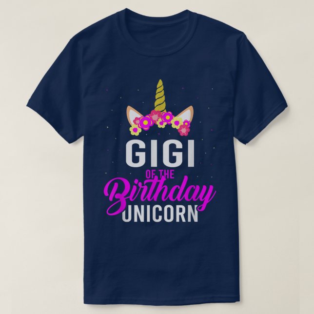 Gigi of the Birthday Unicorn Matching Family  T-Shirt (Design Front)